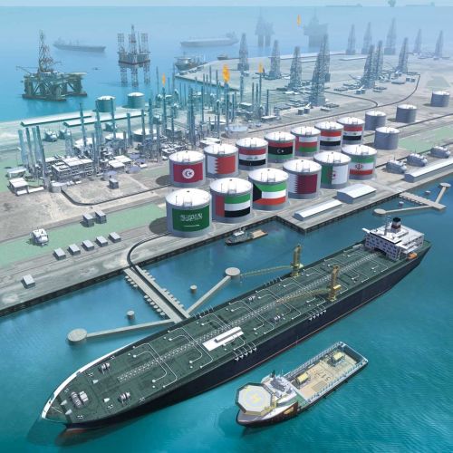 Oil port illustration | Technical style gallery