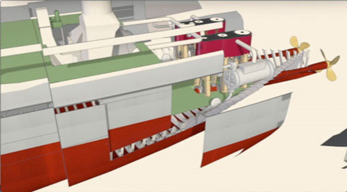 Animation of steamship shieldhall by  Ian Naylor