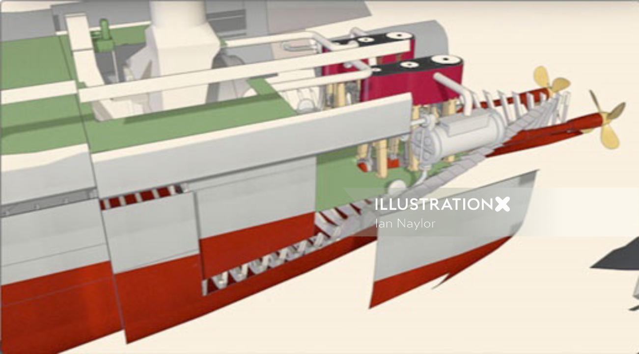 IanNaylorによる蒸気船シールドホールのアニメーション