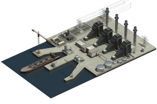 3d/CGI Rendering work port docking area