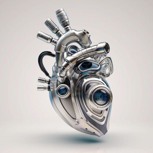 3d/CGI Rendering metallic heart