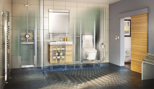 3d/CGI Rendering View of bathroom space