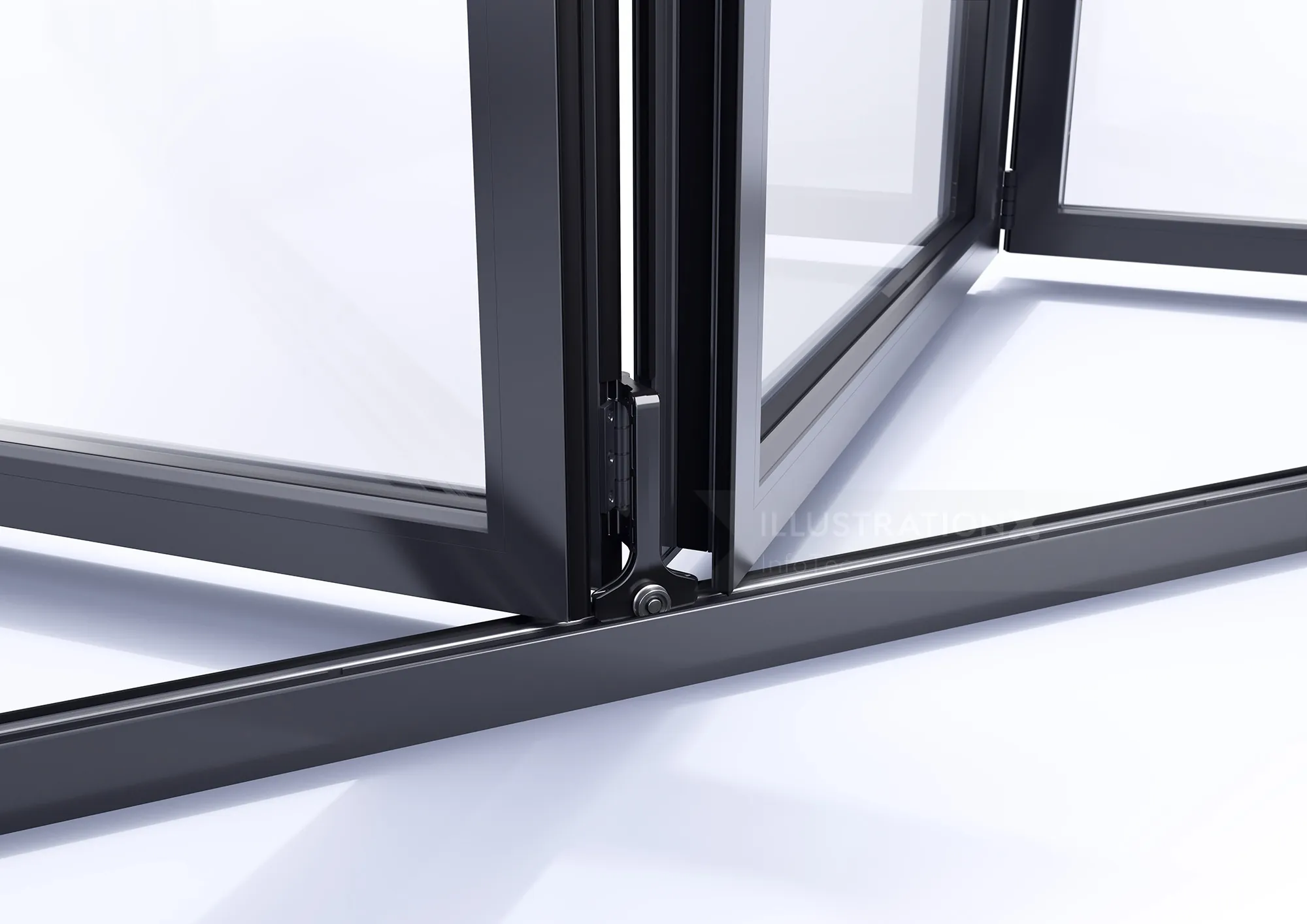 Close-up of bi-fold door frame corner by InfoTec