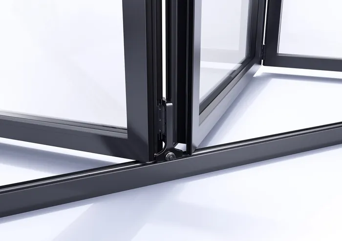 Close-up of bi-fold door frame corner by InfoTec