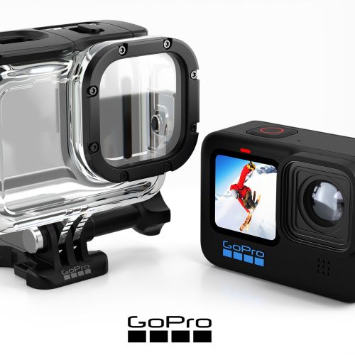 GoPro Hero10 Black camera and clear waterproof case by InfoTec