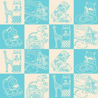 Illustration of animals and milk cartons by Ing Lee