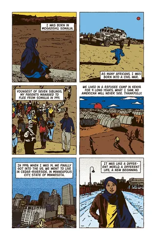 Comic panels depicting US Congresswomen stories by Ing Lee