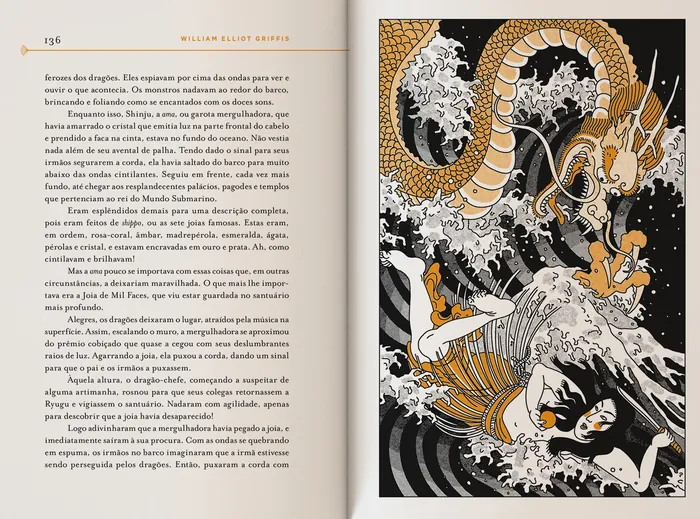 Page from book showing Asian-inspired illustrations by Ing Lee