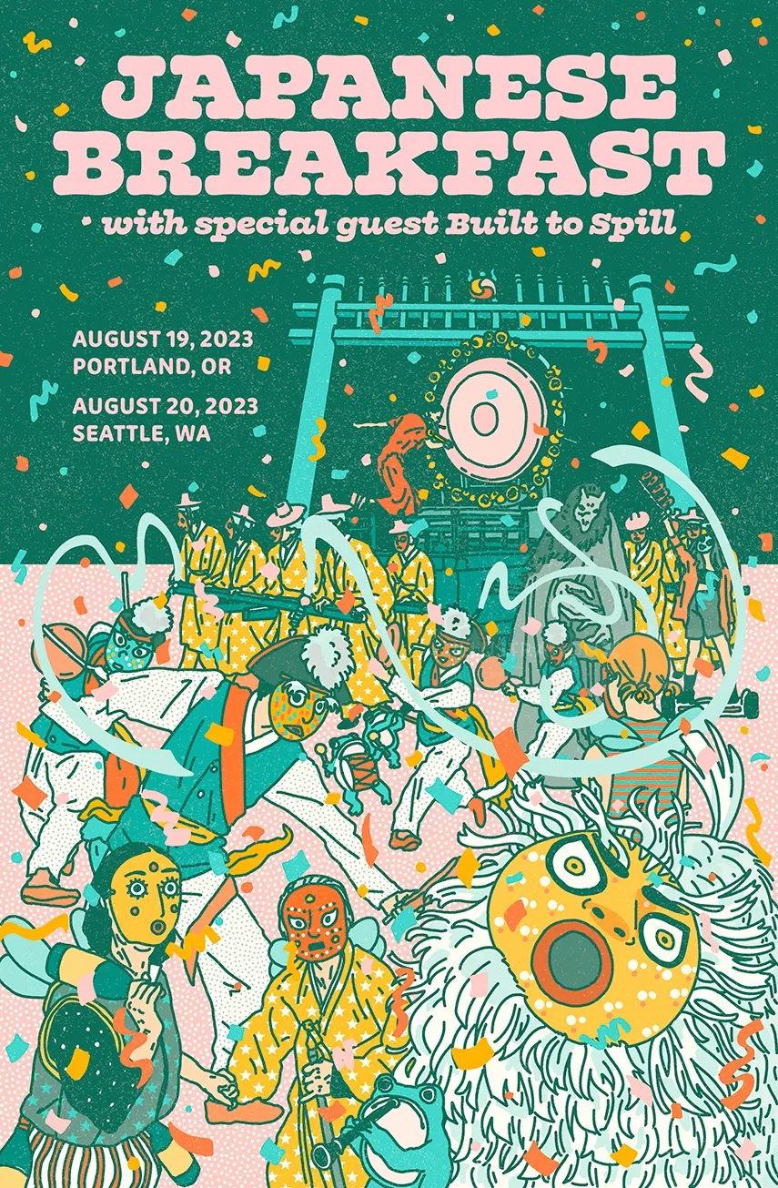Concert poster for Japanese Breakfast with Built to Spill by Ing Lee