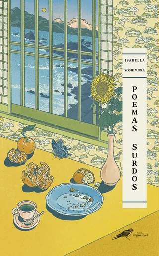 Illustration of a table with fruits and vase by window, artwork by Ing Lee