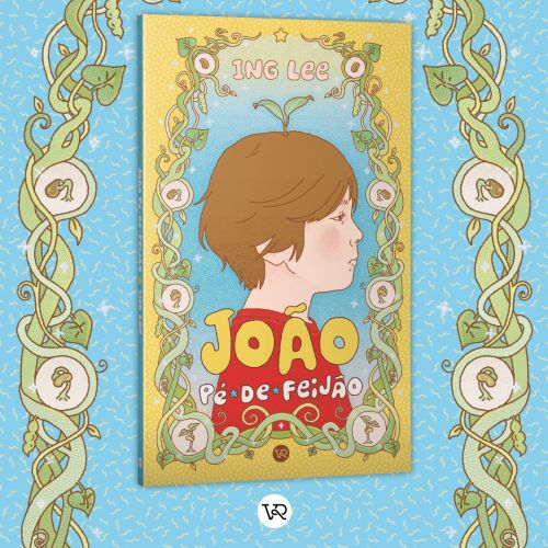Ing Lee illustration of a boy on the cover of Por Dentro de João de Feijão
