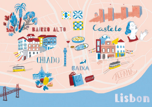 Map illustration of Lisboa