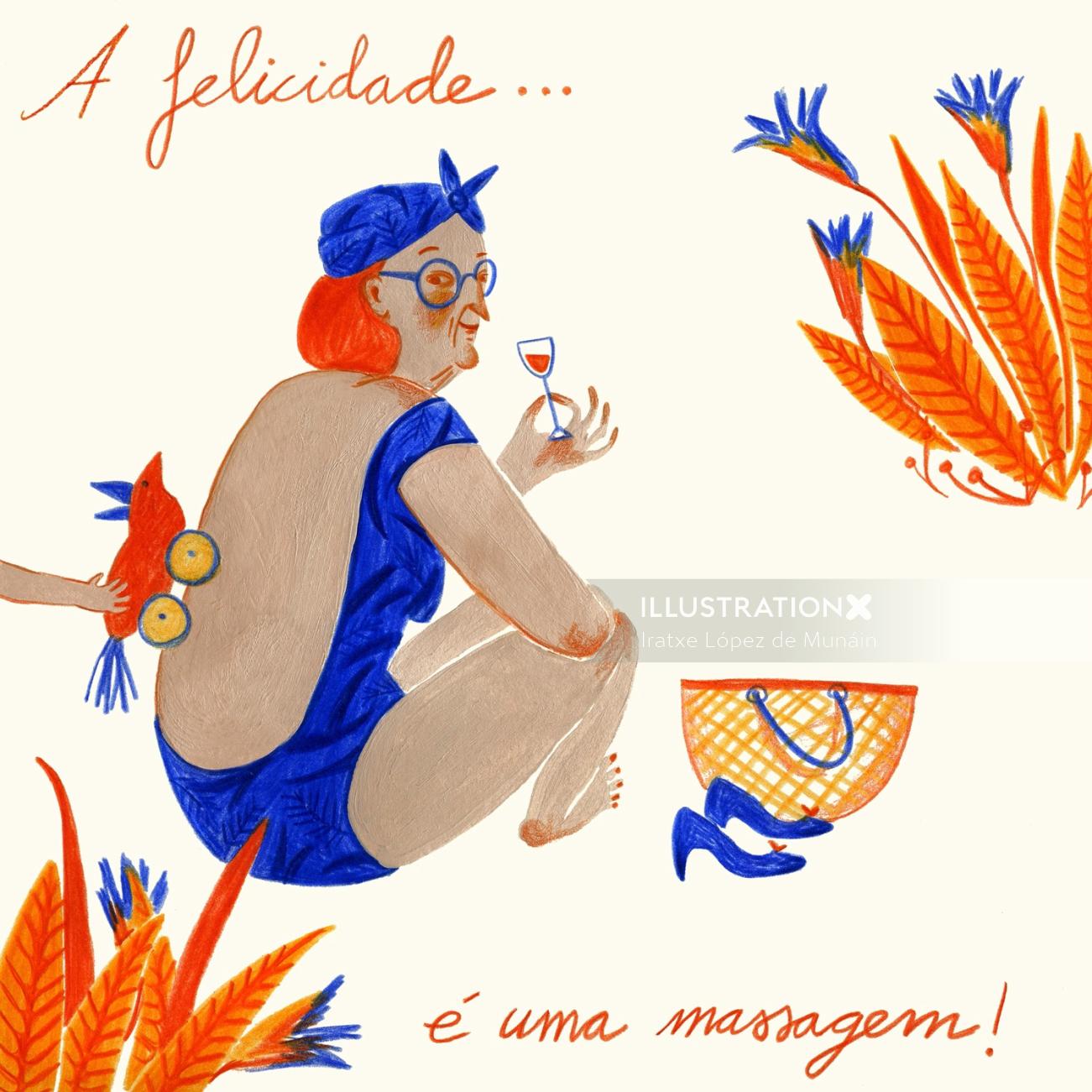 Lifestyle Illustration for Felicidario in Portugal.