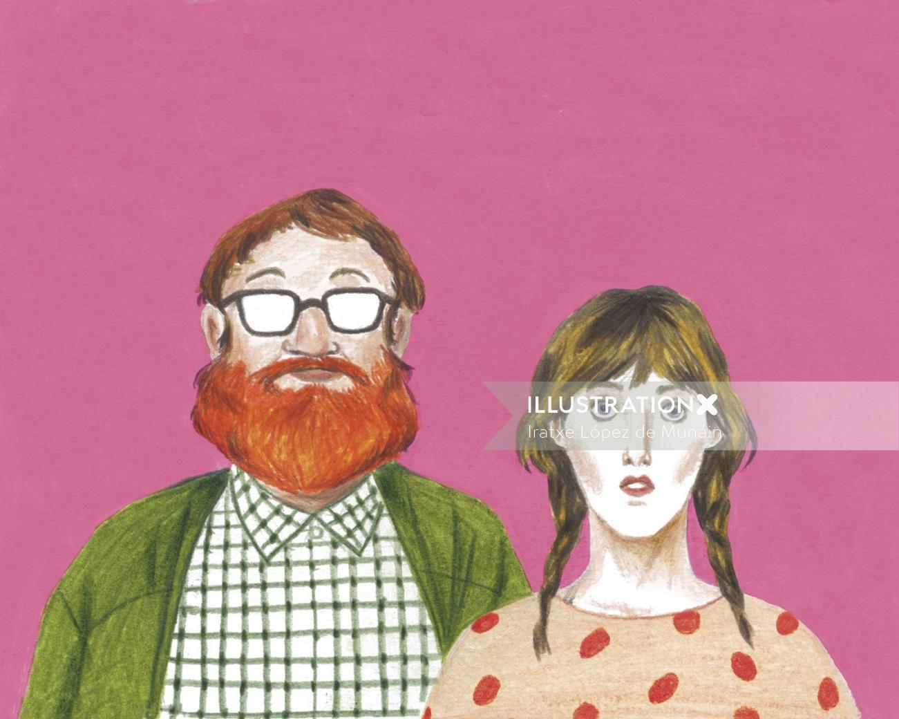 Portrait of hipster couple