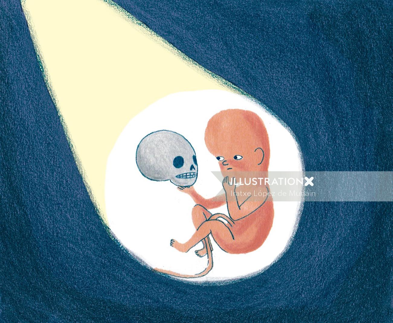Illustration of baby hamlet