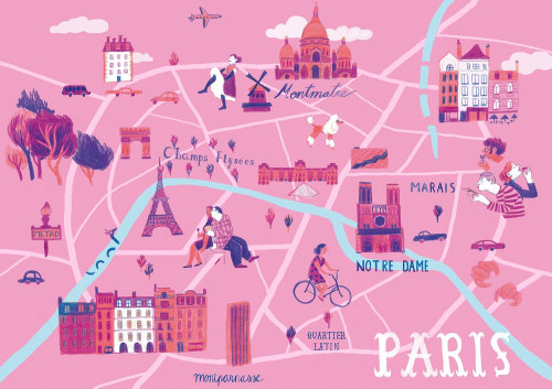 Paris map illustration 