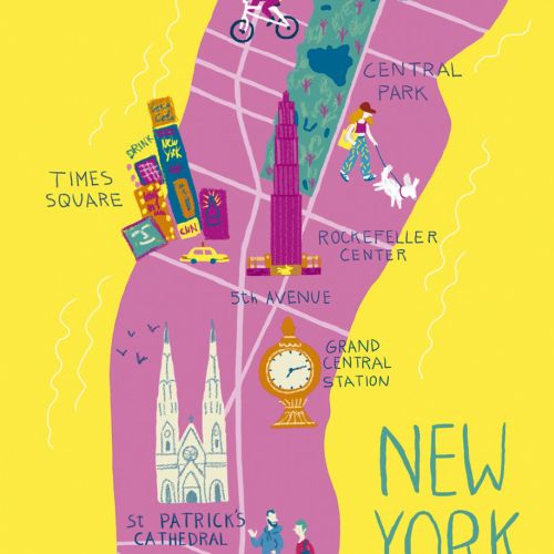 Graphic design of New York map