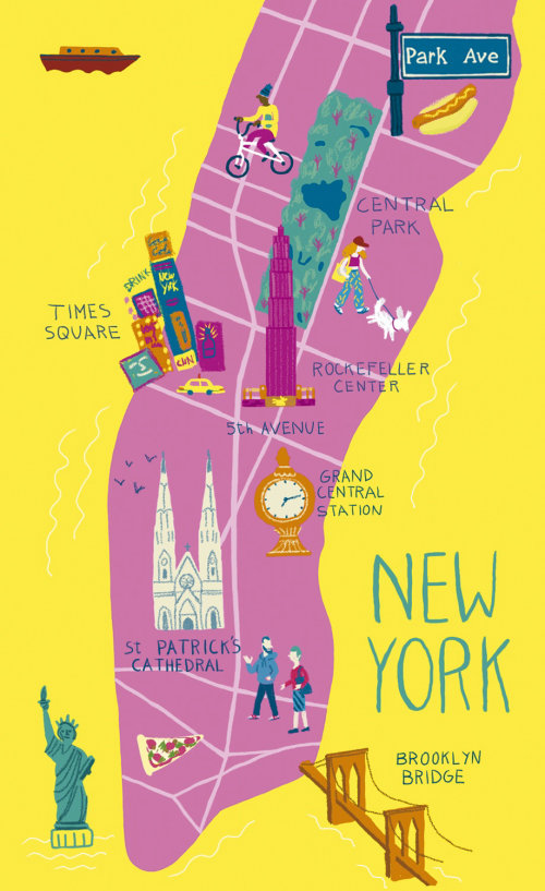 Graphic design of New York map