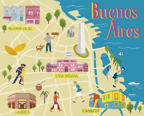 Map illustrated of Buenos Aires