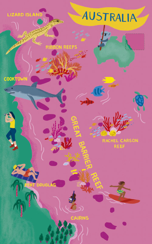 Illustration  map of Australia