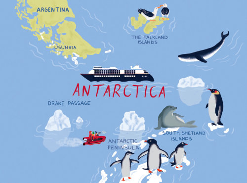 Antarctica map design by Iratxe López de Munáin