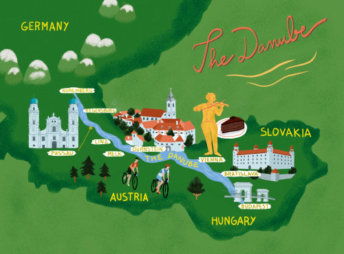 The Danube map for The Chelsea Magazine UK