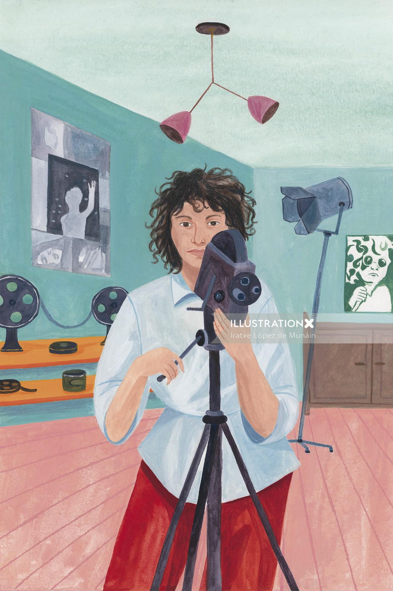 Graphic design of girl with camera 