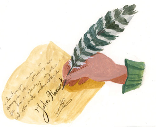 History Letter writing with a feather