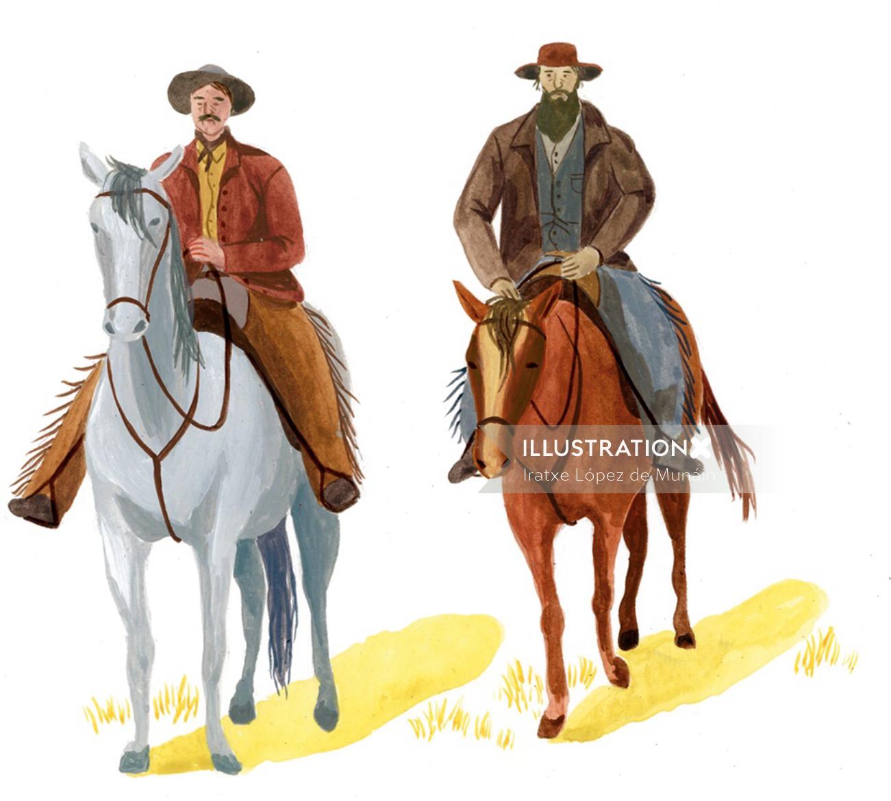 People men riding horses