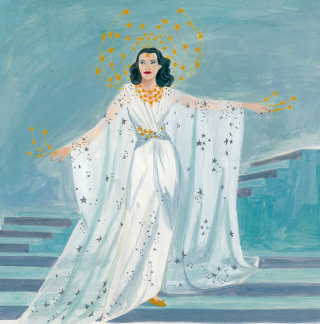 Mujer con un vestido blanco