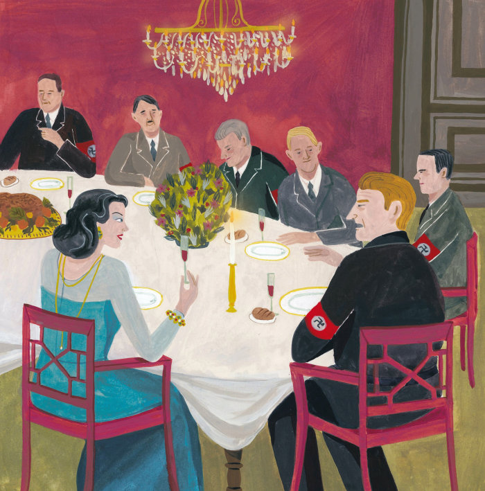 People sitting at dining table
