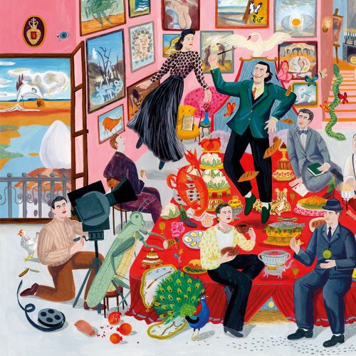 Whimsical party painting for Dali puzzle