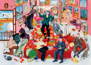 Pintura de fiesta caprichosa para el rompecabezas de Dali