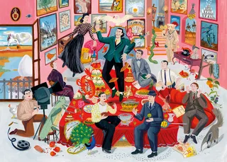 Whimsical party painting for Dali puzzle