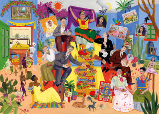 Quebra-cabeça ilustrado sobre Frida Kahlo