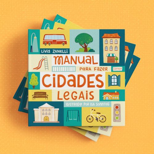 Book cover with colorful illustrations about creating cool cities