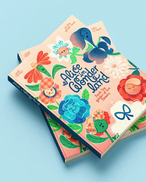 Colorful floral Alice in Wonderland book cover by Isa Sonntag