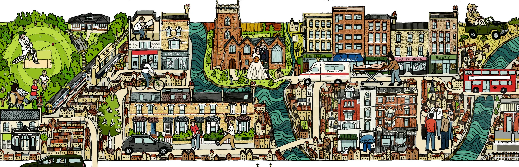 A detailed life map illustration for a landscape architect by Jack Sweet