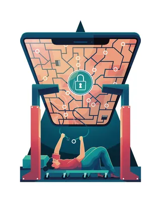 Person repairing large electronic device with circuit pattern by Jacob Stead