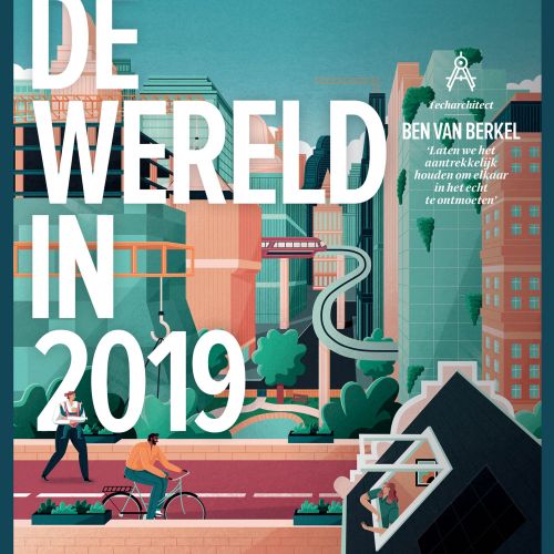 De Wereld in 2019 magazine cover illustration by Jacob Stead