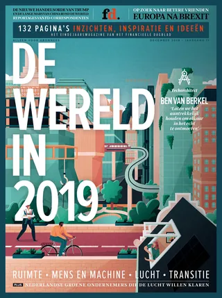 De Wereld in 2019 magazine cover illustration by Jacob Stead