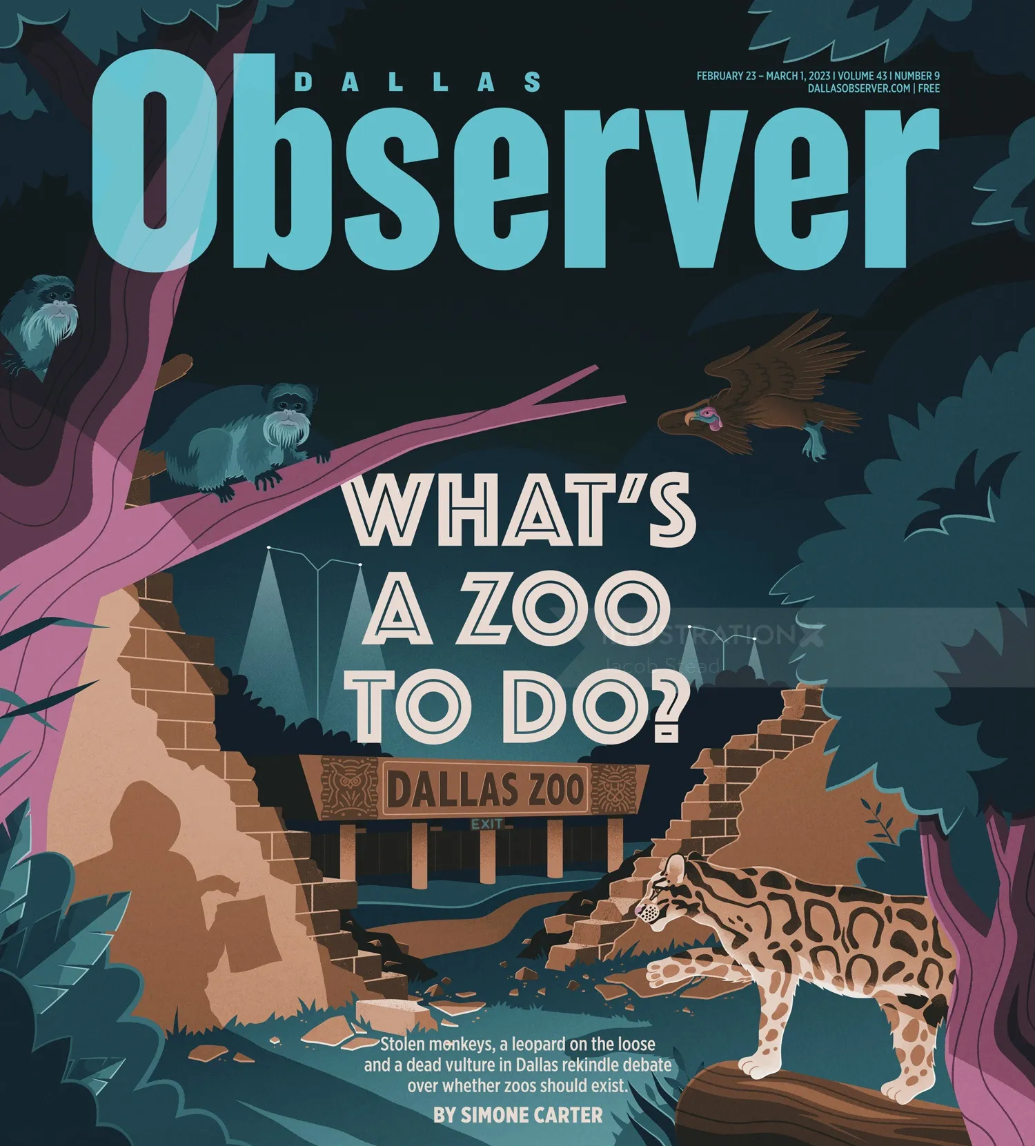 Dallas Observer's cover on What's A Zoo To Do? 