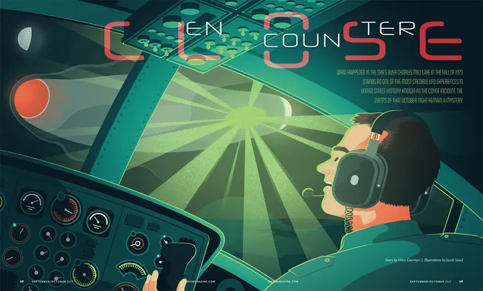 Pilot operating aircraft cockpit with illuminated radar and controls