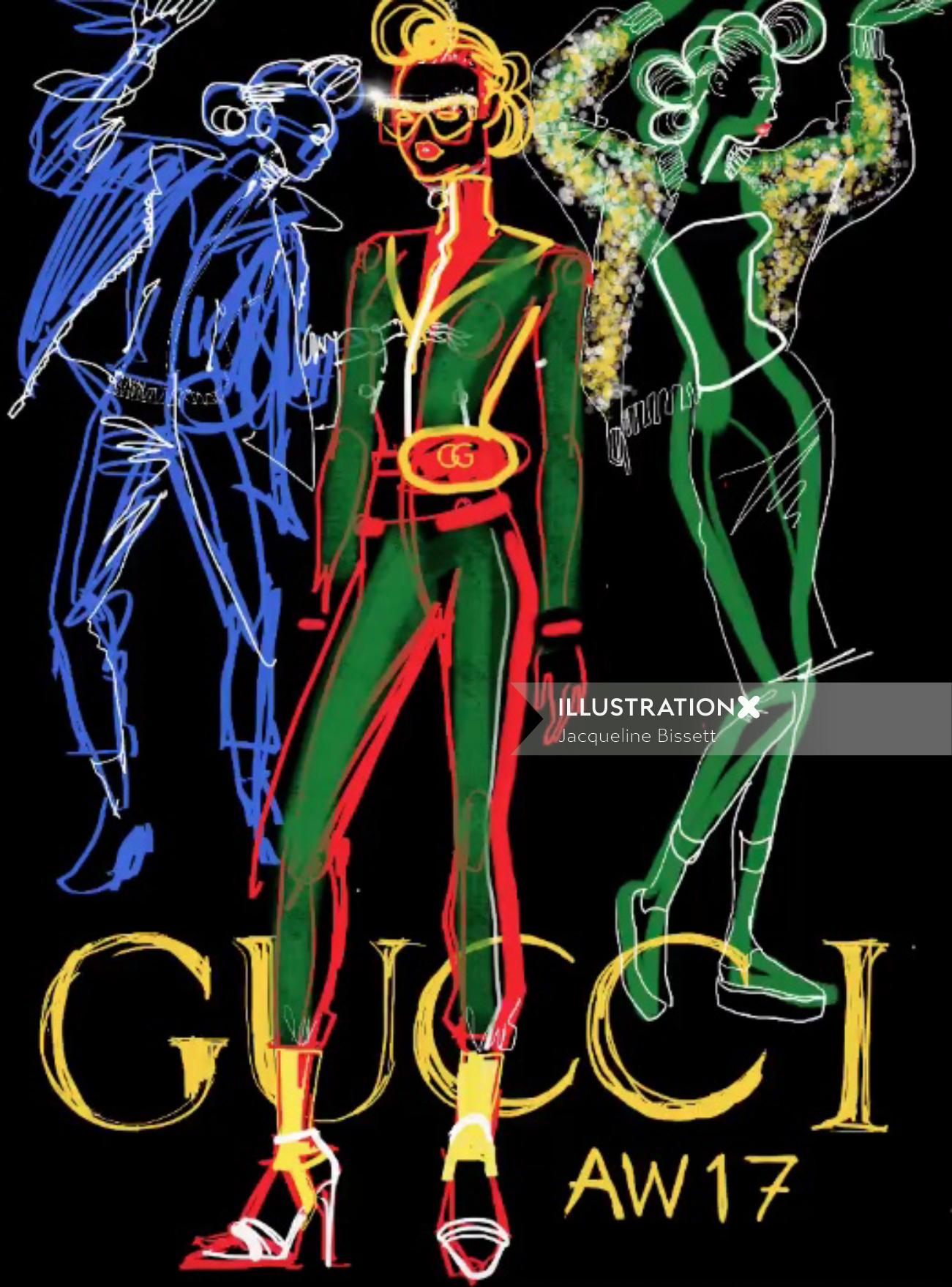 Gucci Fashion model animation
