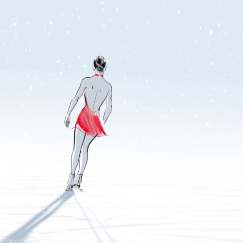Ice skating animation of Happy new year
