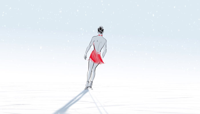 Ice skating animation of Happy new year
