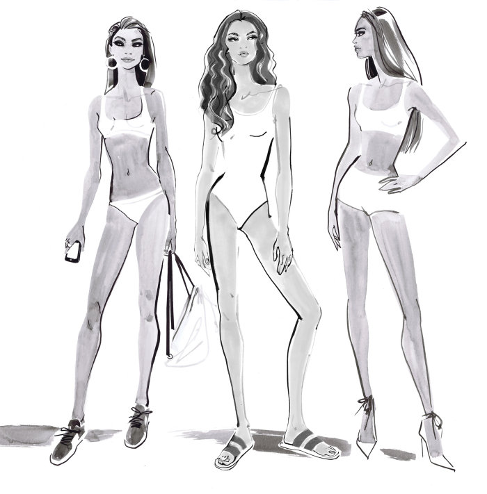 Bikini model in Tommy Hilfiger design team 2018