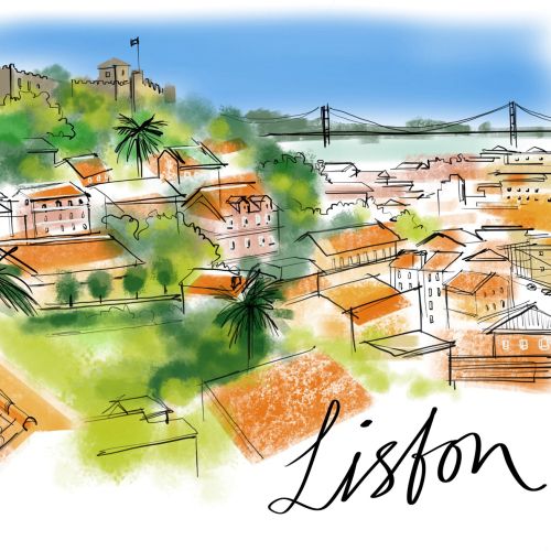 Lisfon city drawing
