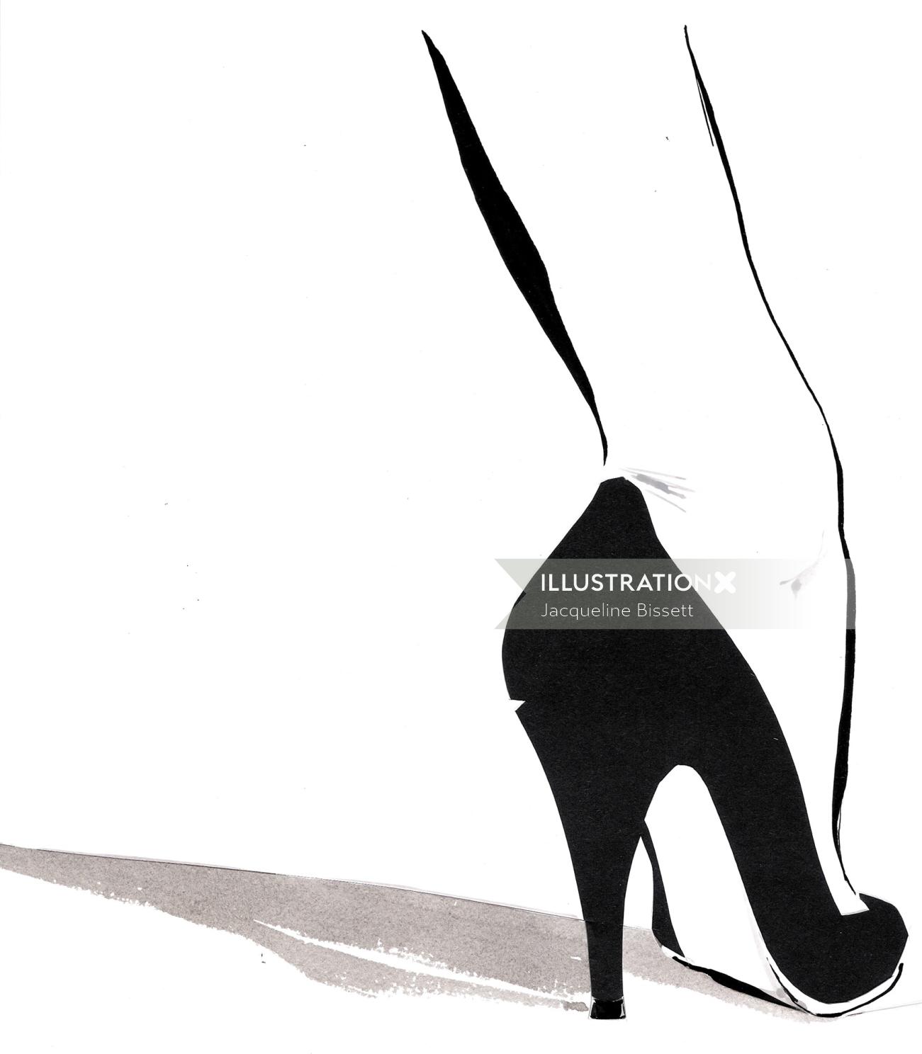 pernas de senhora com salto alto - uma ilustração de Jacqueline Bissett
