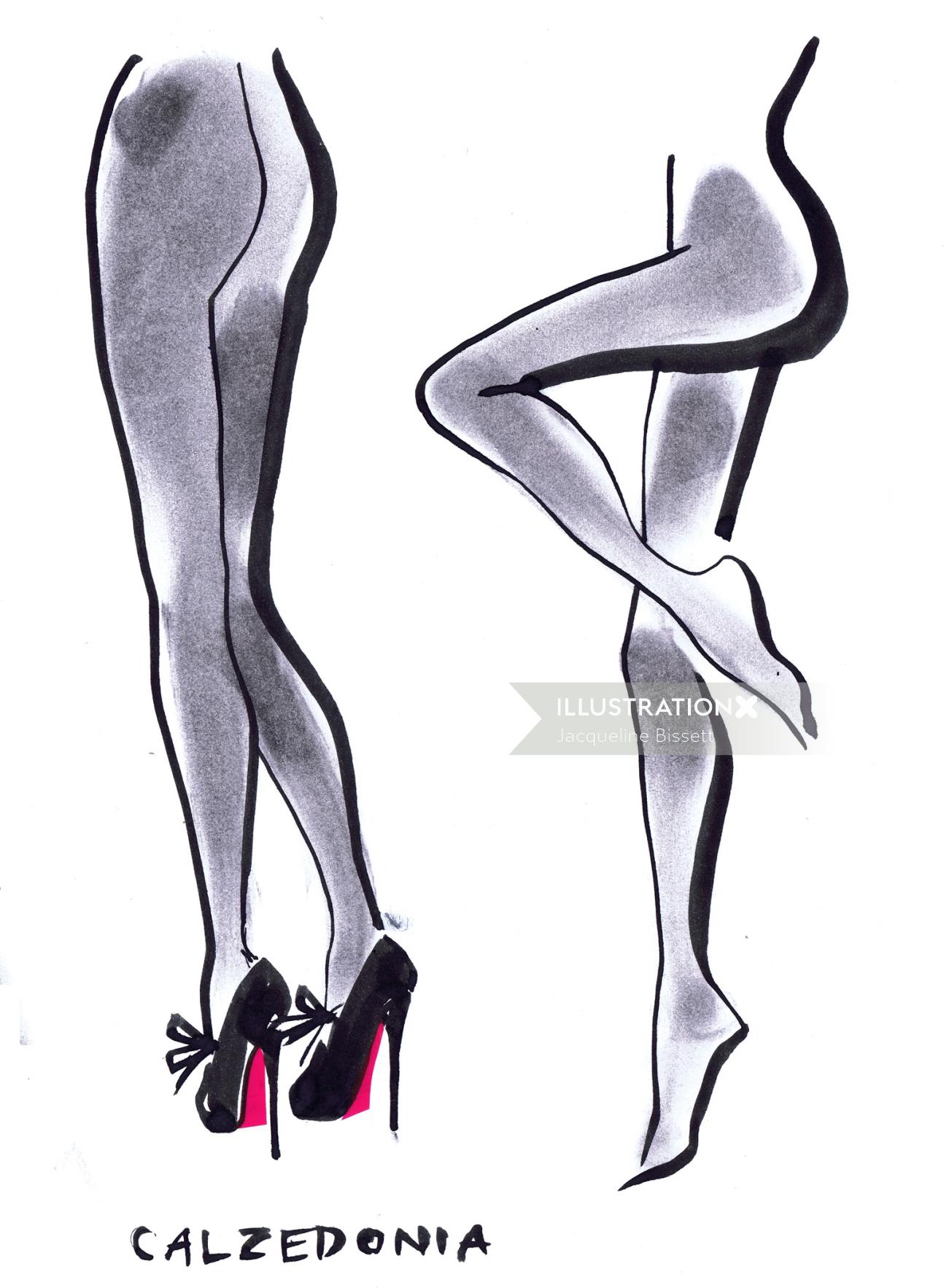  Italian Tights Sketch by Jacqueline Bissett